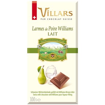Tablette Villars Chocolat au lait & liqueur de poire 100g
